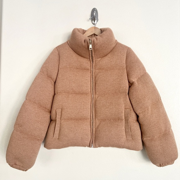 NICOLE BENISTI Kensington Cashmere Wool Down Puffer Coat in Rich Caramel - Picture 6 of 15